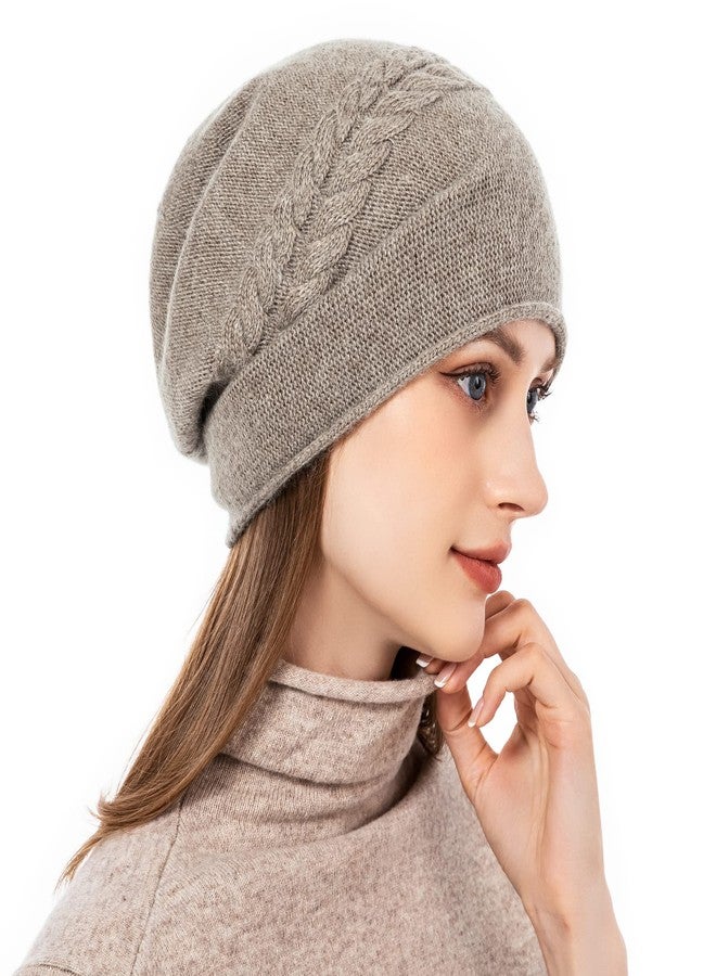 QUEENFUR Knit Slouchy Beanie Hats for Women Cashmere Ski Cap Knitted Wool Soft Warm Winter Hat - Image 3